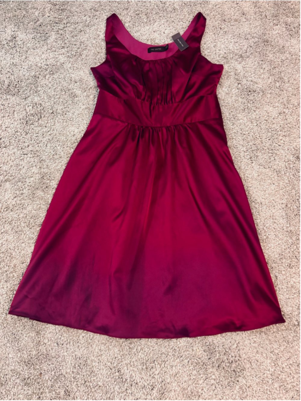 Women's The Limited Brand Magenta/purple Satin-like Midi Dress Size 4